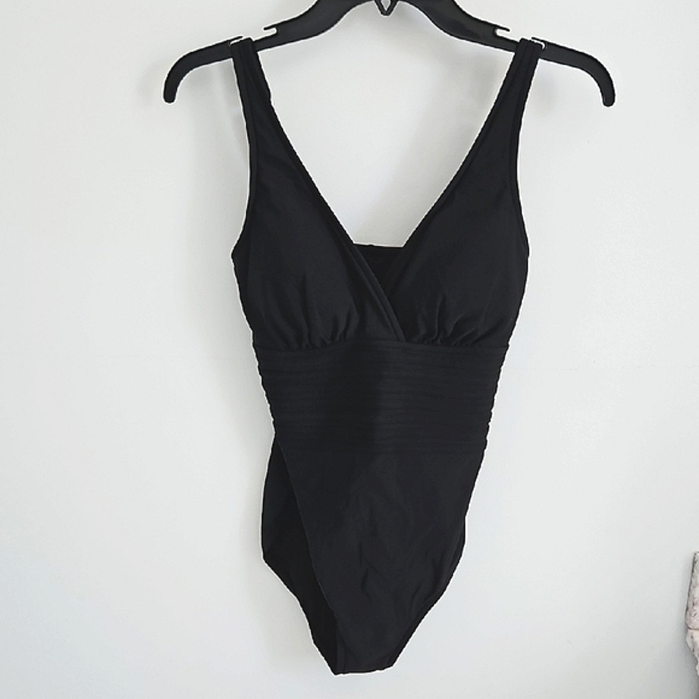 Aqua Green Swimsuit black one piece